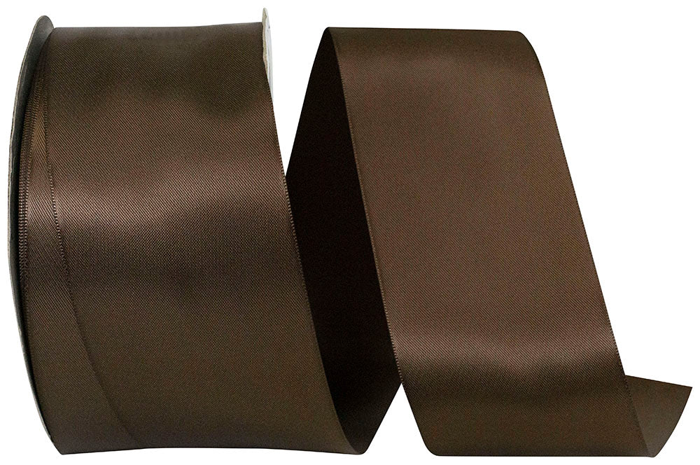 Chocolate 2-1 2 Inch Double Face Satin Ribbon - Dfs for Wreaths & Bows