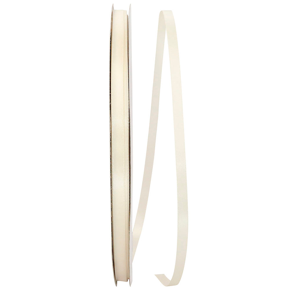 Cream 1 4 Inch Double Face Satin Ribbon - Dfs for Wreaths & Bows