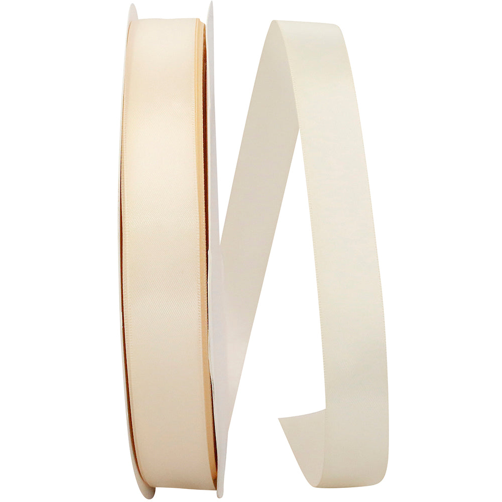 Cream 7 8 Inch Double Face Satin Ribbon - Dfs for Wreaths & Bows