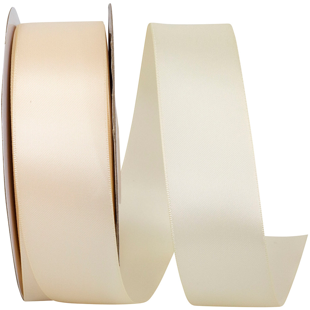 Cream 1-1 2 Inch Double Face Satin Ribbon - Dfs for Wreaths & Bows