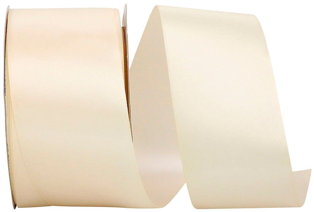 Cream 2-1 2 Inch Double Face Satin Ribbon - Dfs for Wreaths & Bows