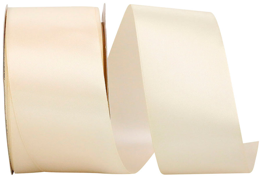 Cream 2-1 2 Inch Double Face Satin Ribbon - Dfs for Wreaths & Bows