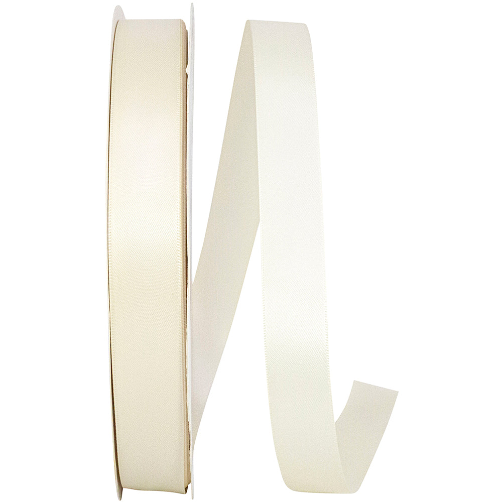 Ivory 7 8 Inch Double Face Satin Ribbon - Dfs for Wreaths & Bows