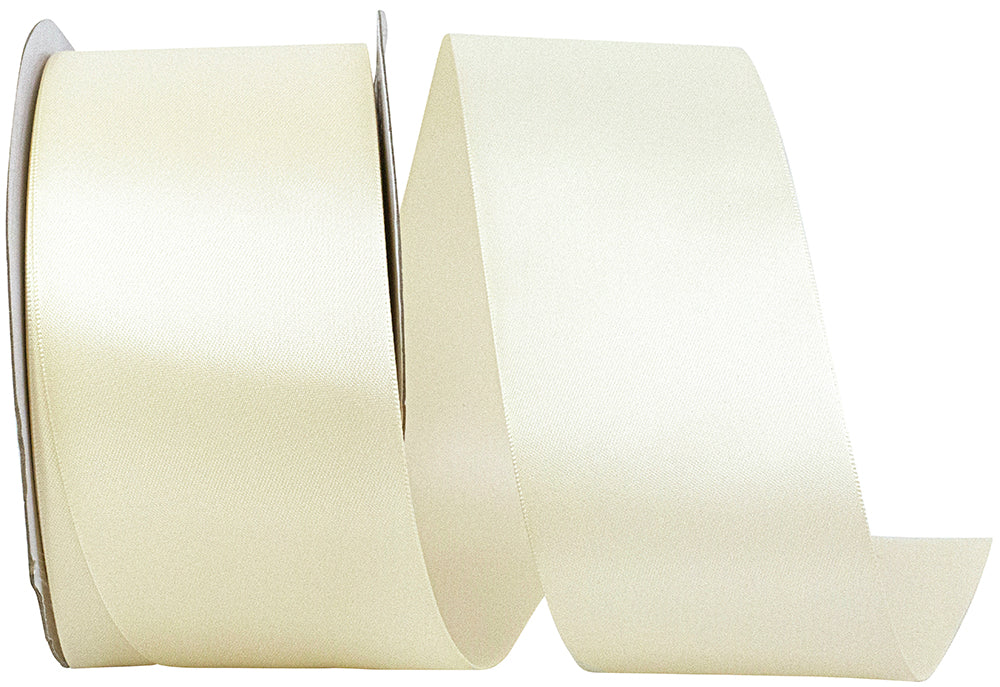 Ivory 2-1 2 Inch Double Face Satin Ribbon - Dfs for Wreaths & Bows