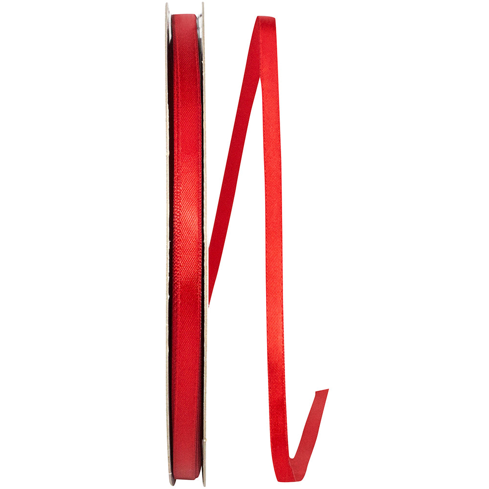 Scarlet Double Face Satin Ribbon 1/4 Inch for Wreaths