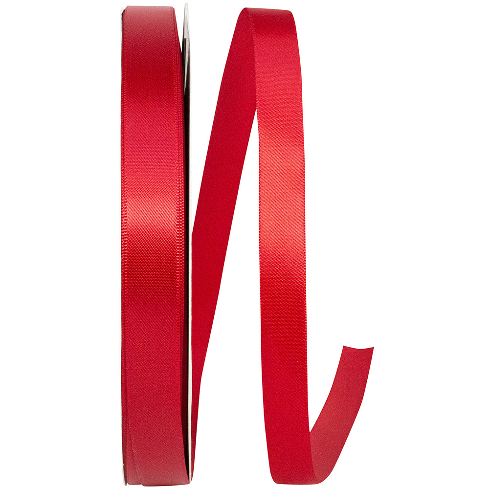 Scarlet Double Face Satin Ribbon 5/8 Inch for Wreaths