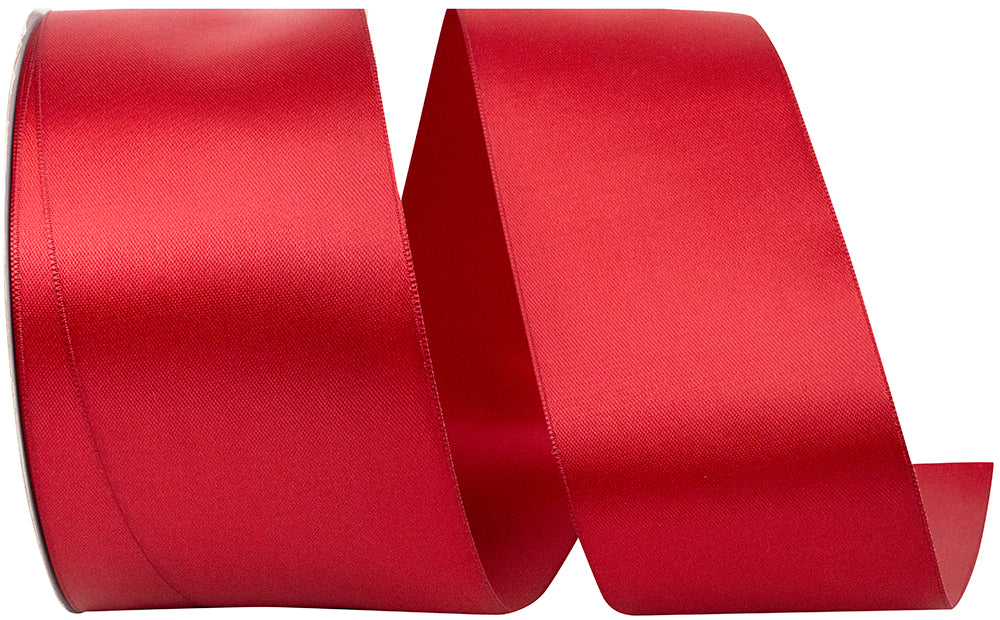 Scarlet Double Face Satin Ribbon 2-1/2 Inch 50 Yards