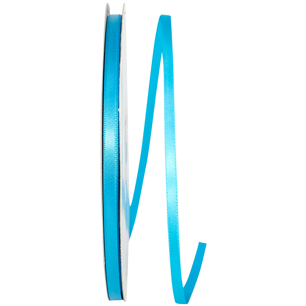 Turquoise Double Face Satin Ribbon 1/4 Inch for Wreaths