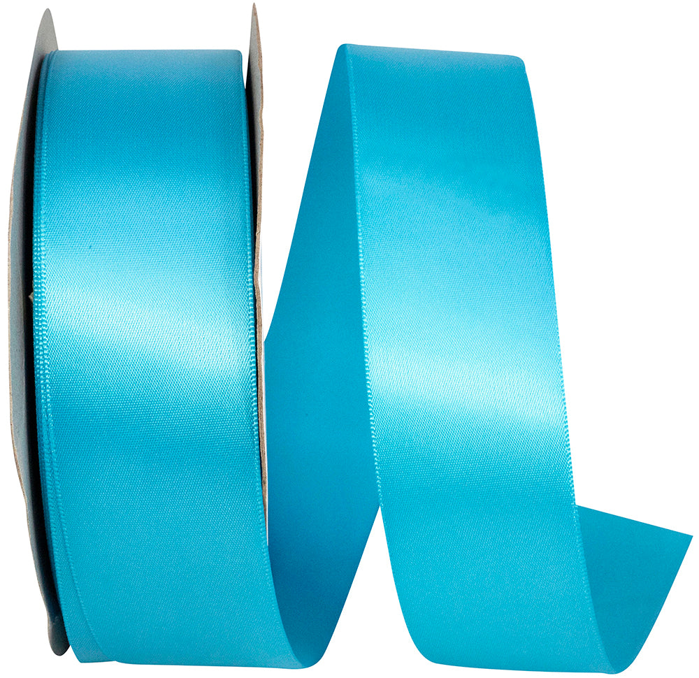 Turquoise Double Face Satin Ribbon 1-1/2 Inch 50 Yards