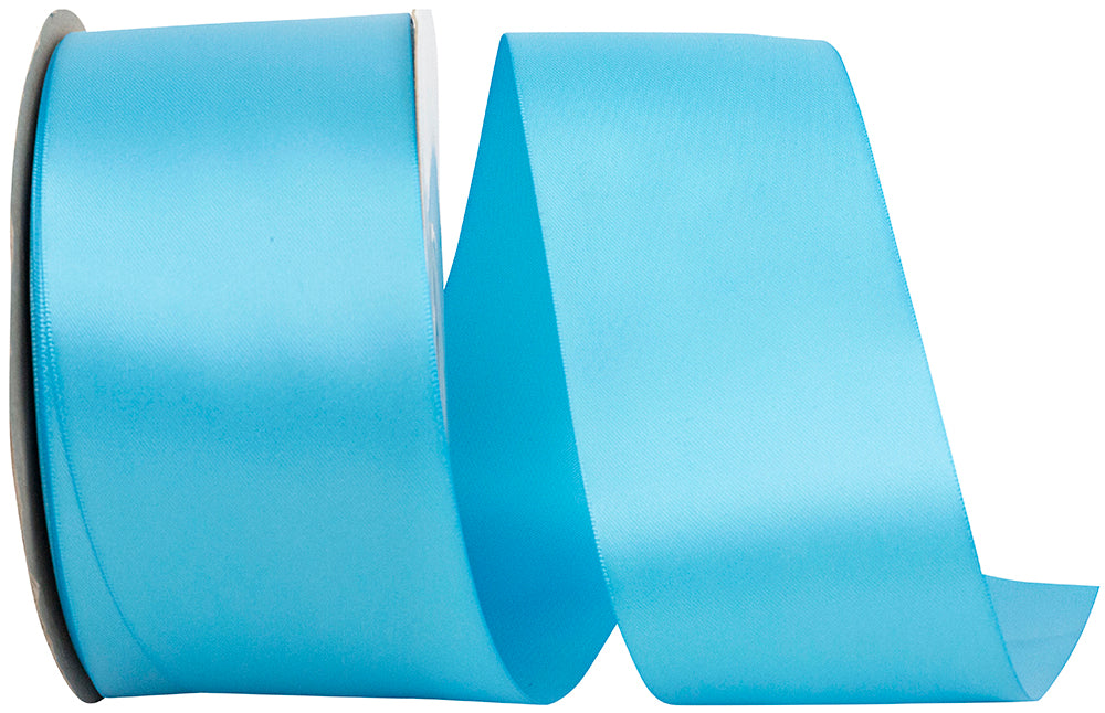 Turquoise Double Face Satin Ribbon 2-1/2 Inch 50 Yards