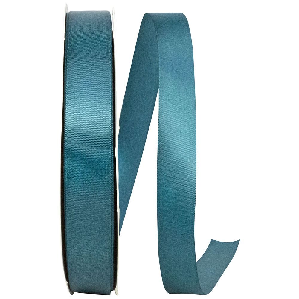 Teal Double Face Satin Ribbon 7/8 Inch for Wreaths and Bows