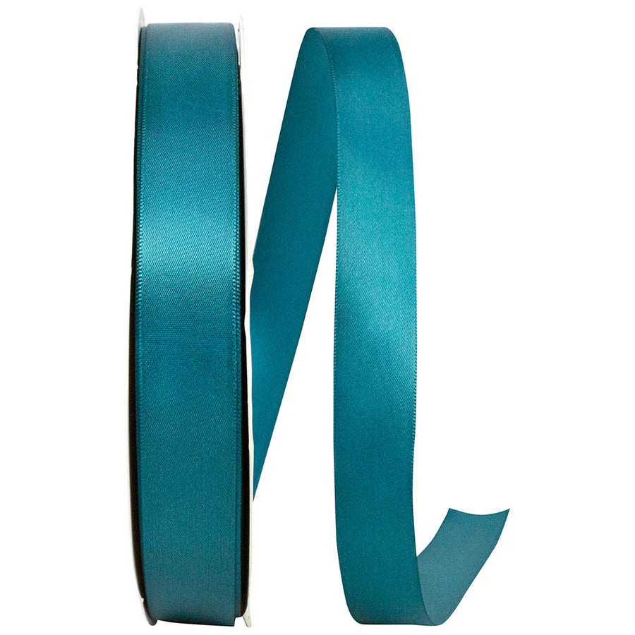 Teal Double Face Satin Ribbon 7/8 Inch for Wreaths and Bows