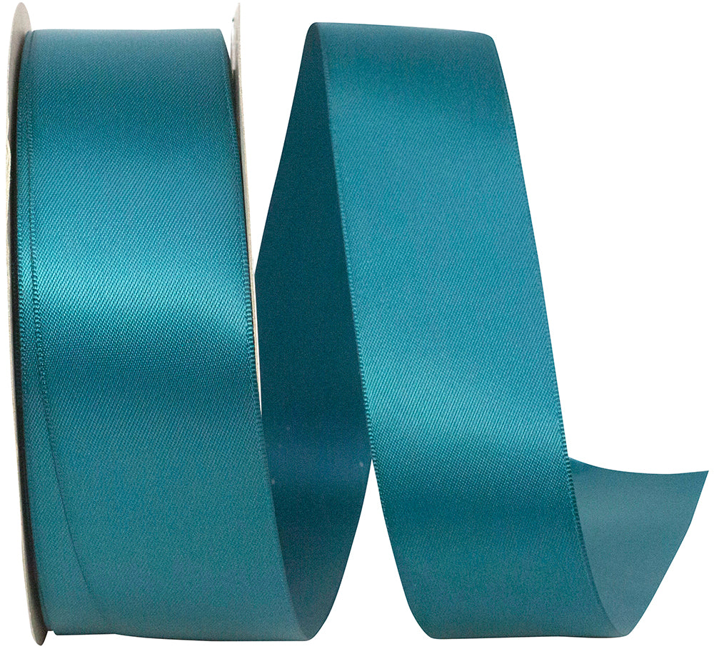 Teal Double Face Satin Ribbon 1-1/2 Inch for Wreaths