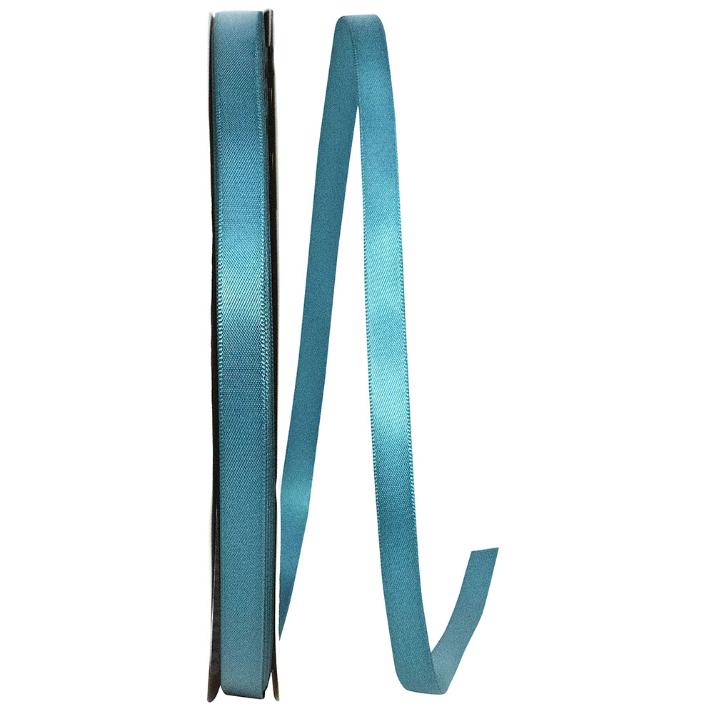 Teal Double Face Satin Ribbon 3/8 Inch for Wreaths and Bows