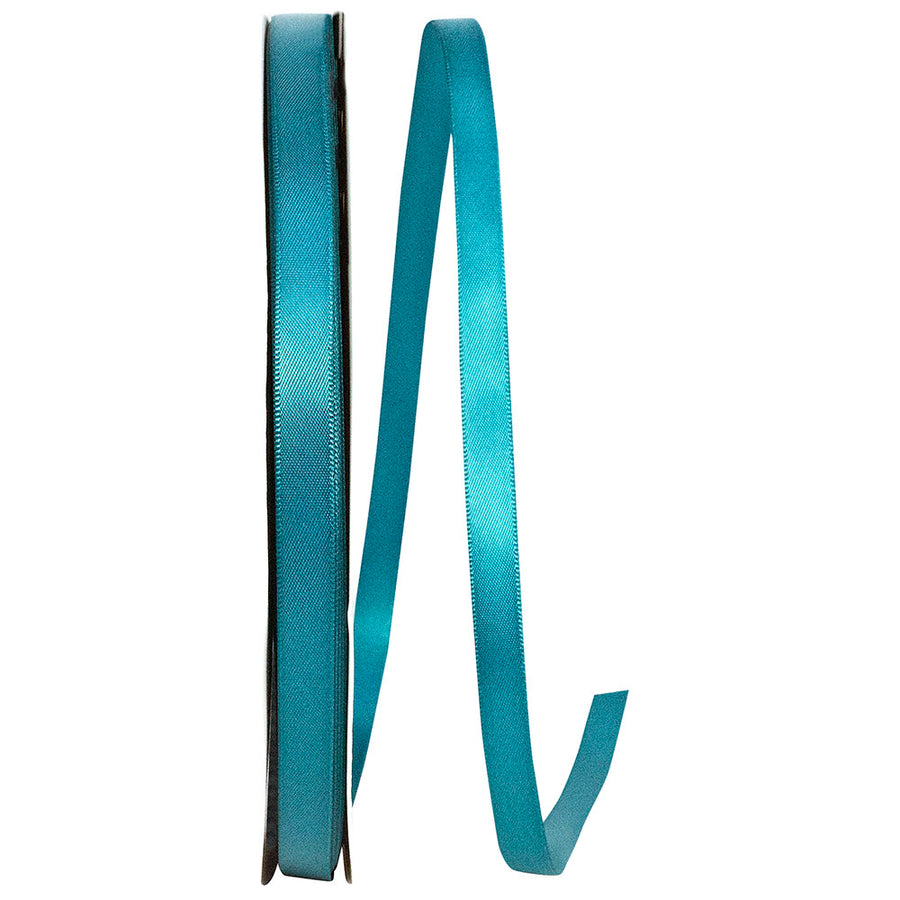 Teal Double Face Satin Ribbon 3/8 Inch for Wreaths and Bows