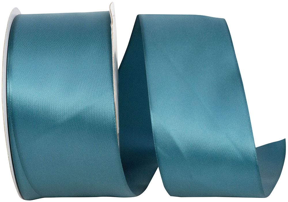 Teal Double Face Satin Ribbon 2-1/2 Inch for Wreaths