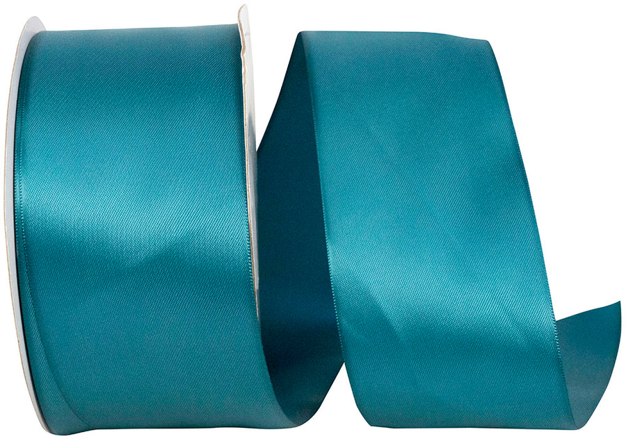 Teal Double Face Satin Ribbon 2-1/2 Inch for Wreaths