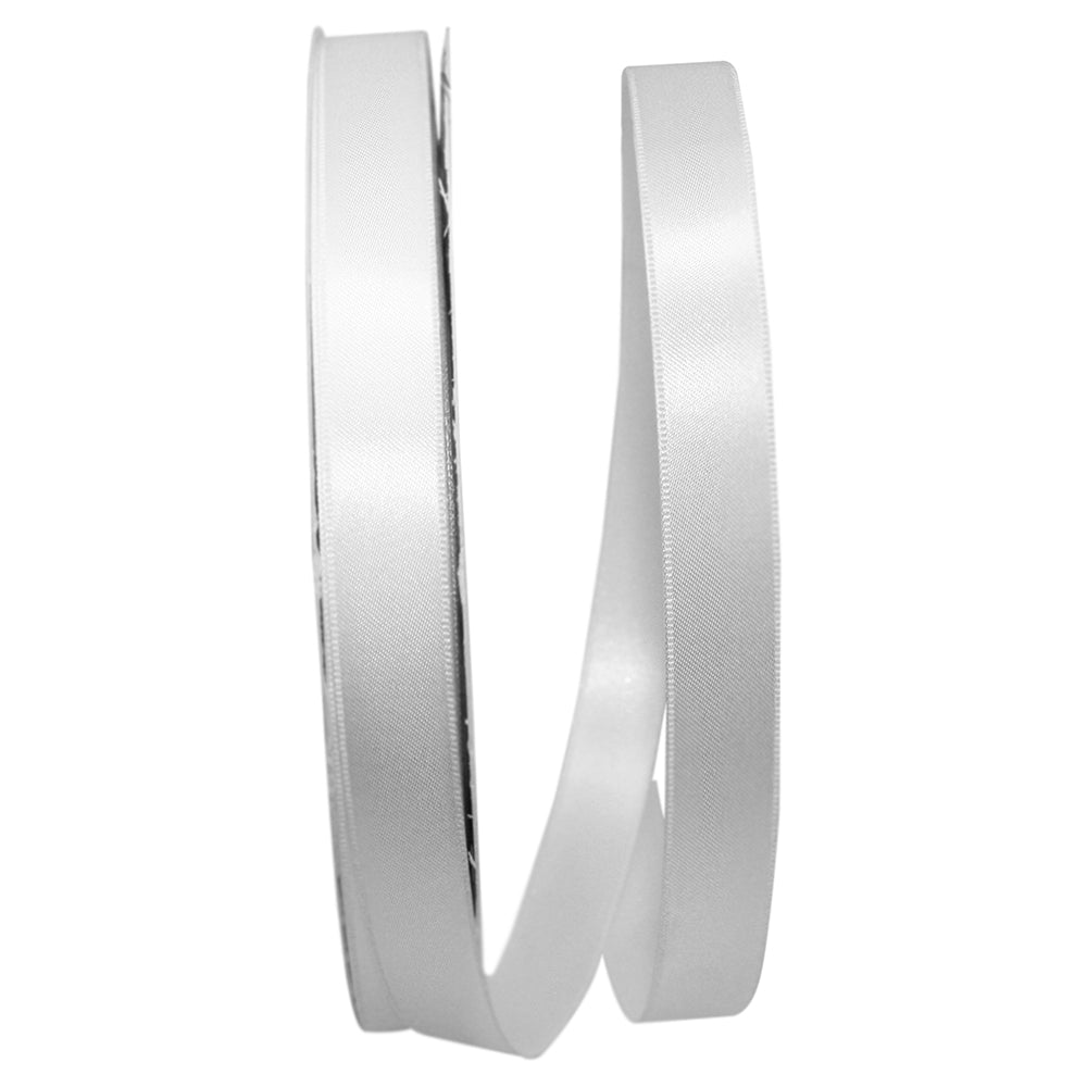 White 5 8 Inch Double Face Satin Allure Ribbon Dfs for Wreaths & Bows