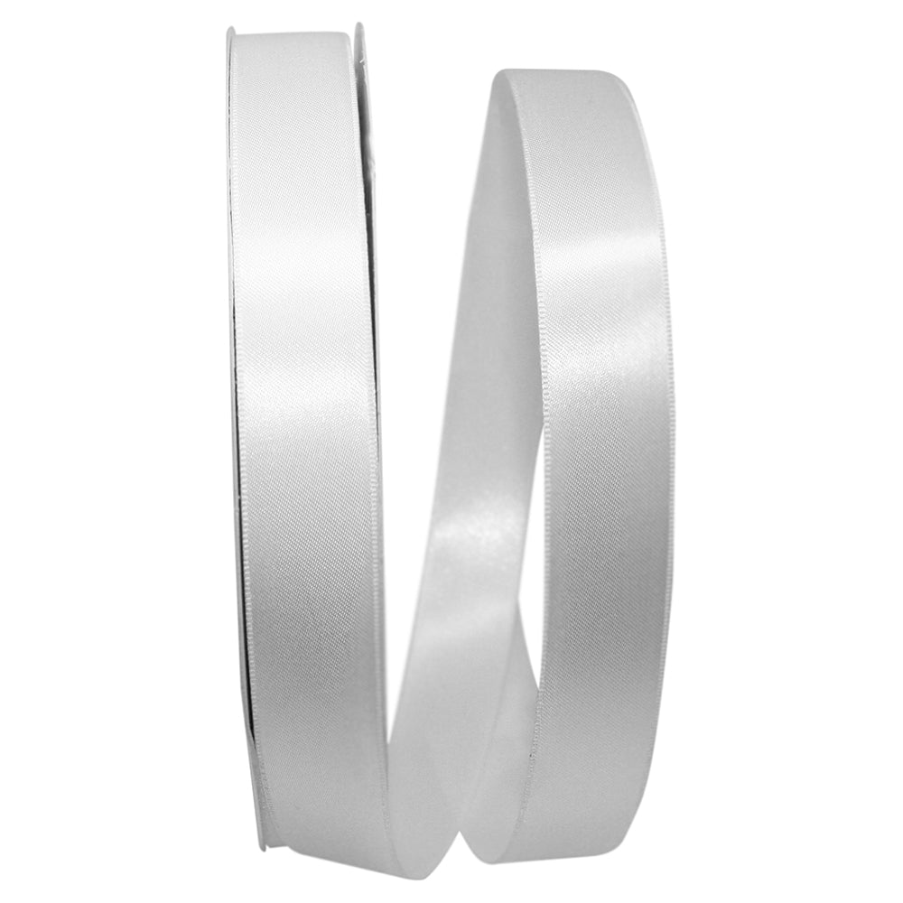 White 7 8 Inch Double Face Satin Allure Ribbon Dfs for Wreaths & Bows