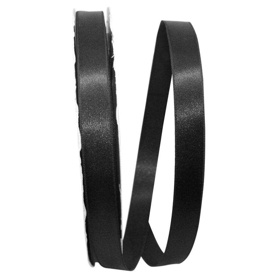 Black 5 8 Inch Double Face Satin Allure Ribbon Dfs for Wreaths & Bows