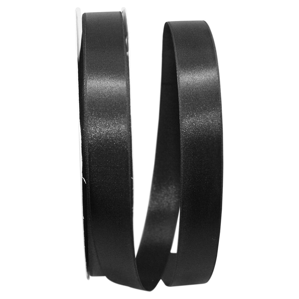 Black 7 8 Inch Double Face Satin Allure Ribbon Dfs for Wreaths & Bows