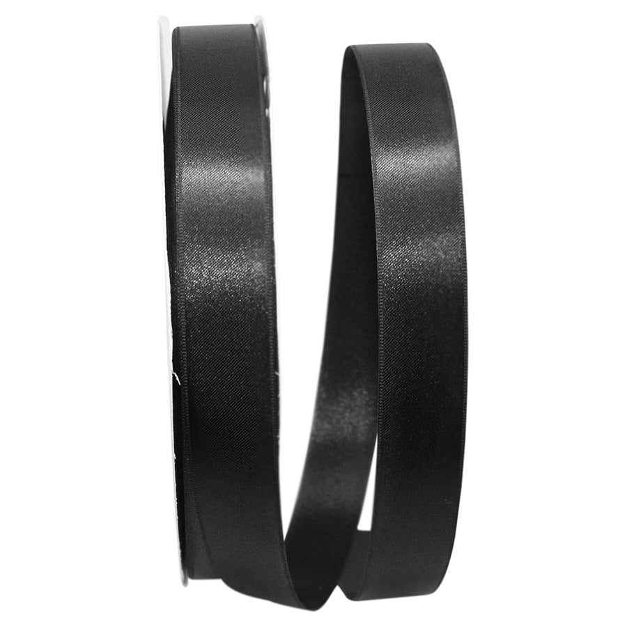 Black 7 8 Inch Double Face Satin Allure Ribbon Dfs for Wreaths & Bows