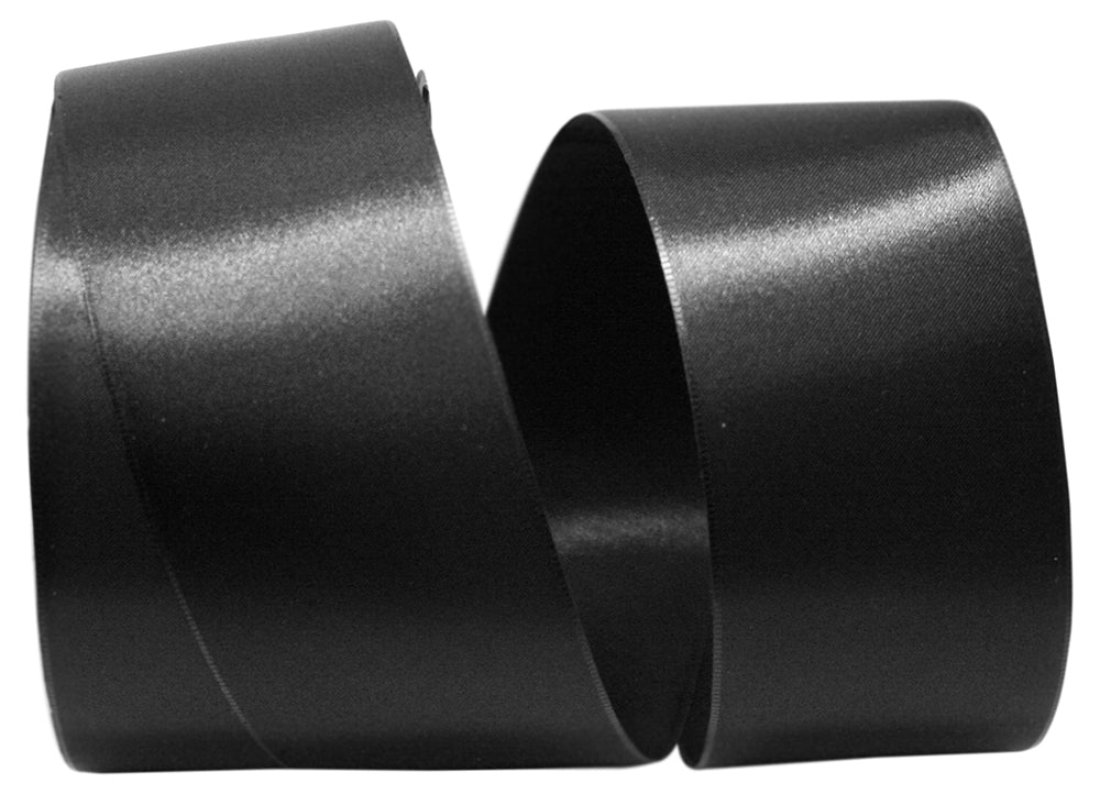 Black 2-1 4 Inch Double Face Satin Allure Ribbon Dfs for Wreaths & Bows