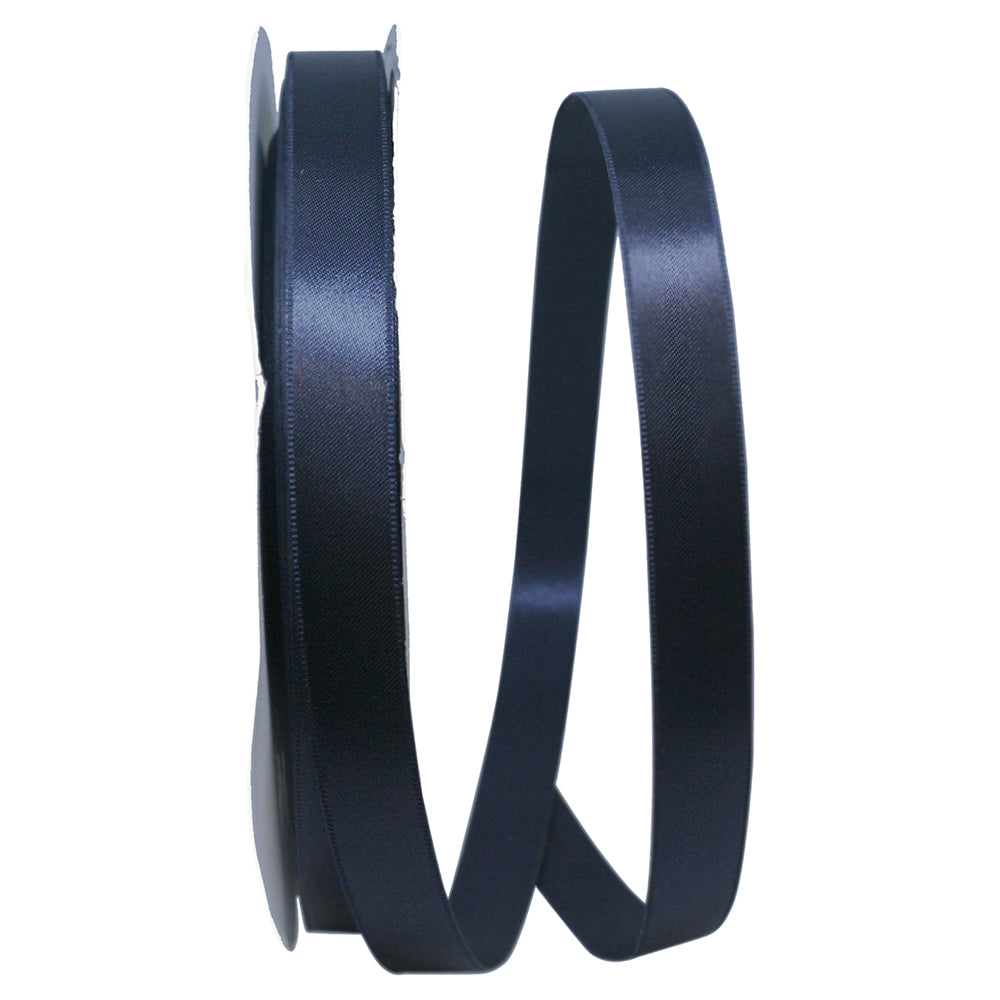Navy 5 8 Inch Double Face Satin Allure Ribbon Dfs for Wreaths & Bows