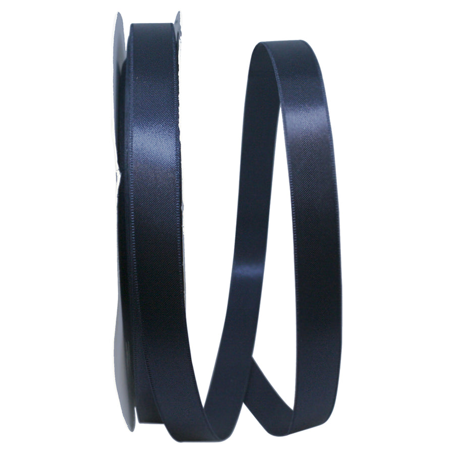 Navy 5 8 Inch Double Face Satin Allure Ribbon Dfs for Wreaths & Bows