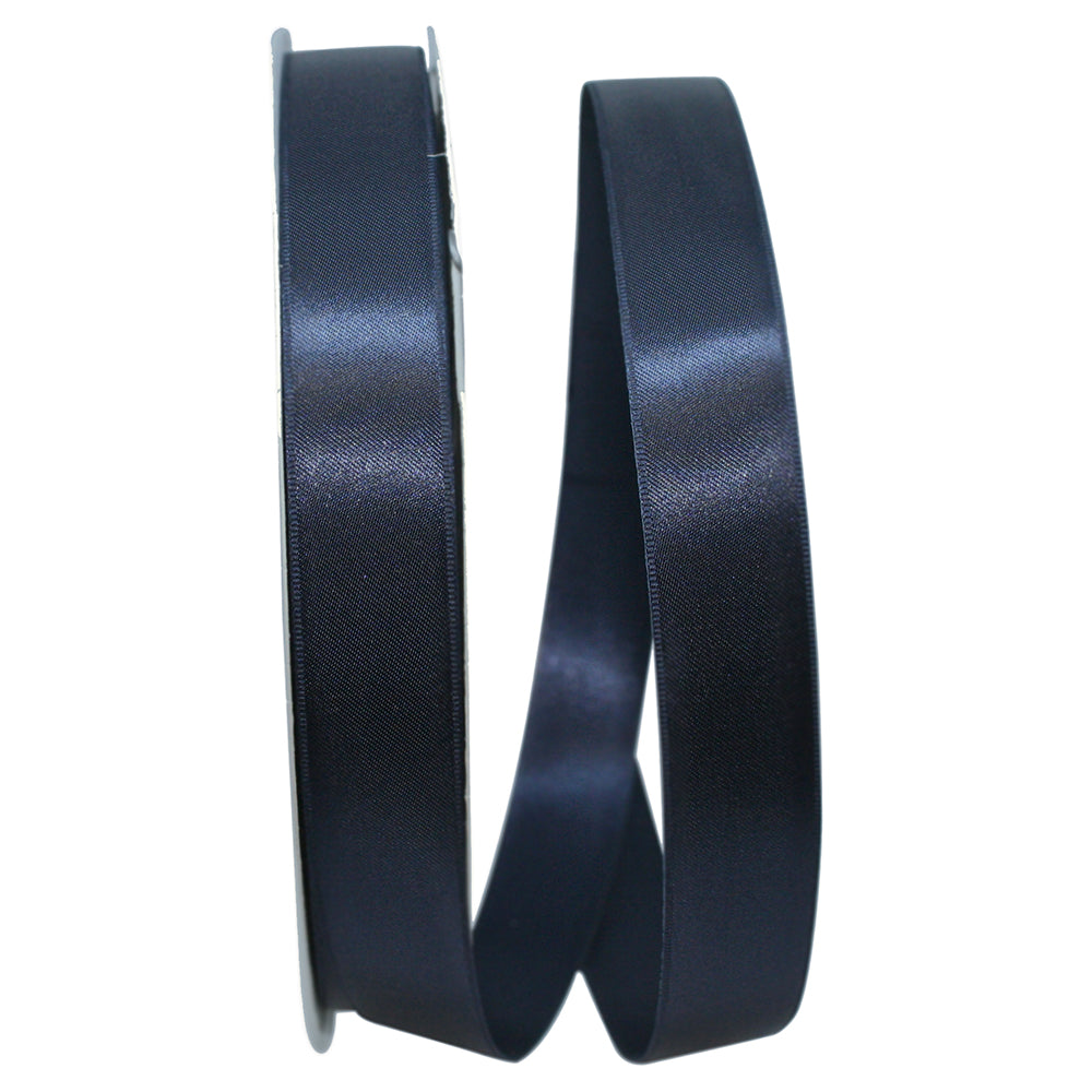 Navy 7 8 Inch Double Face Satin Allure Ribbon Dfs for Wreaths & Bows