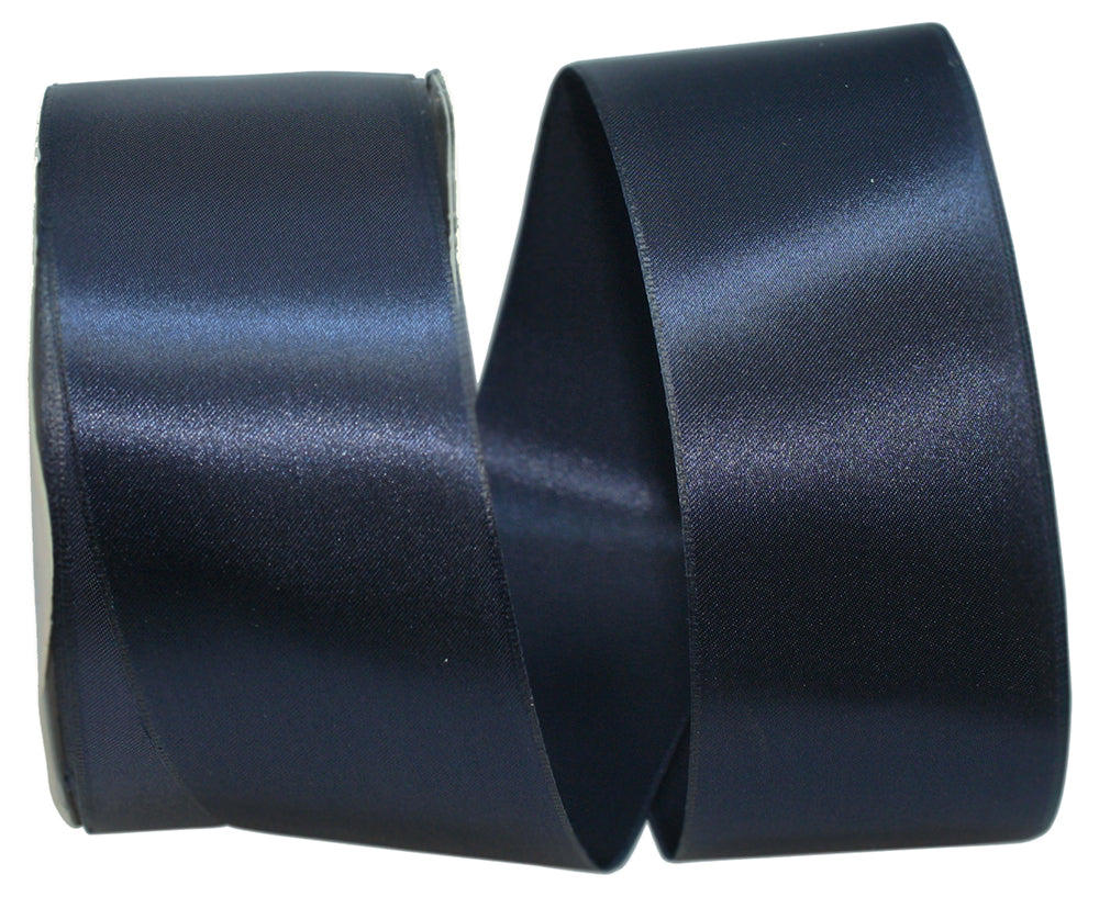 Navy 2-1 4 Inch Double Face Satin Allure Ribbon Dfs for Wreaths & Bows