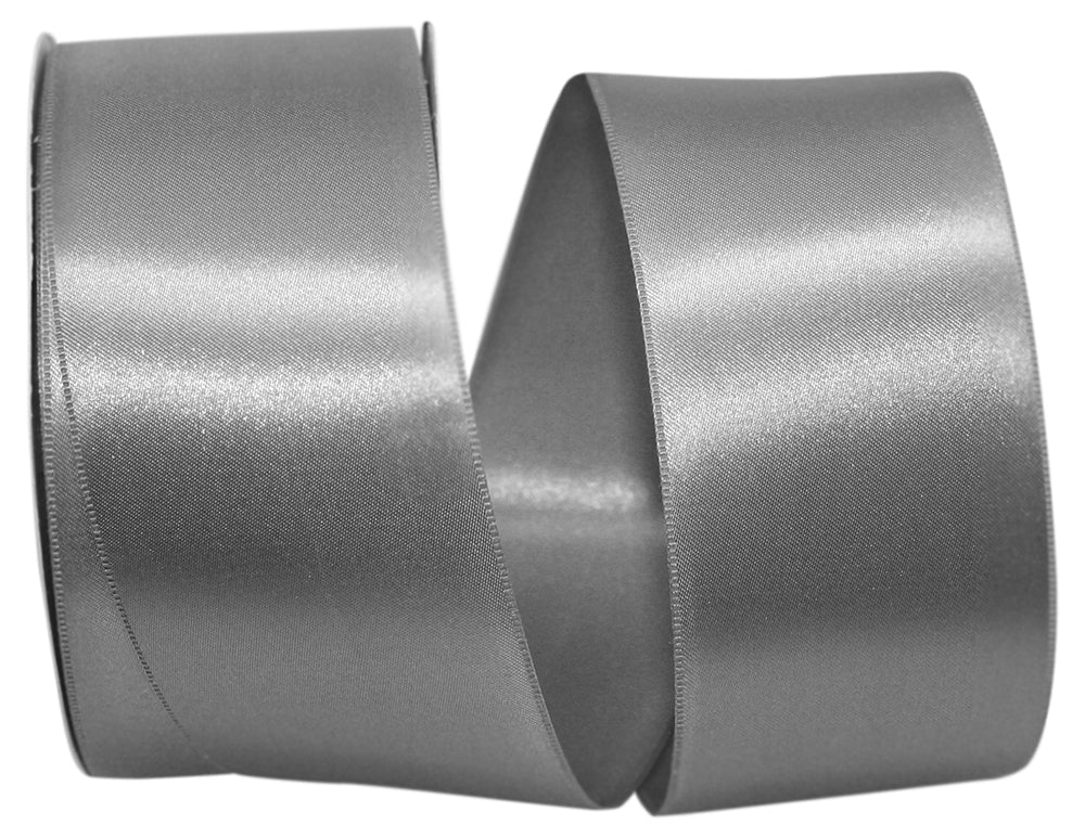 Silver 2-1 4 Inch Double Face Satin Allure Ribbon Dfs for Wreaths & Bows