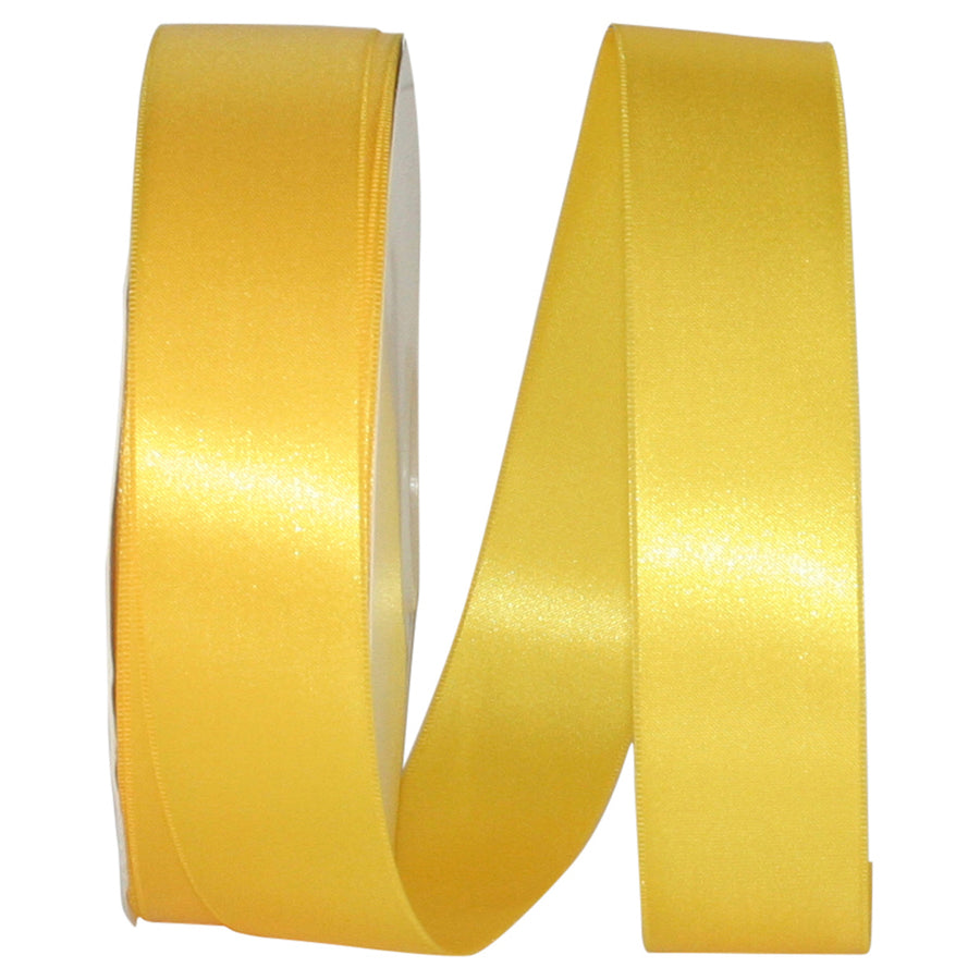 Yellow 1-1 2 Inch Double Face Satin Allure Ribbon Dfs for Wreaths & Bows