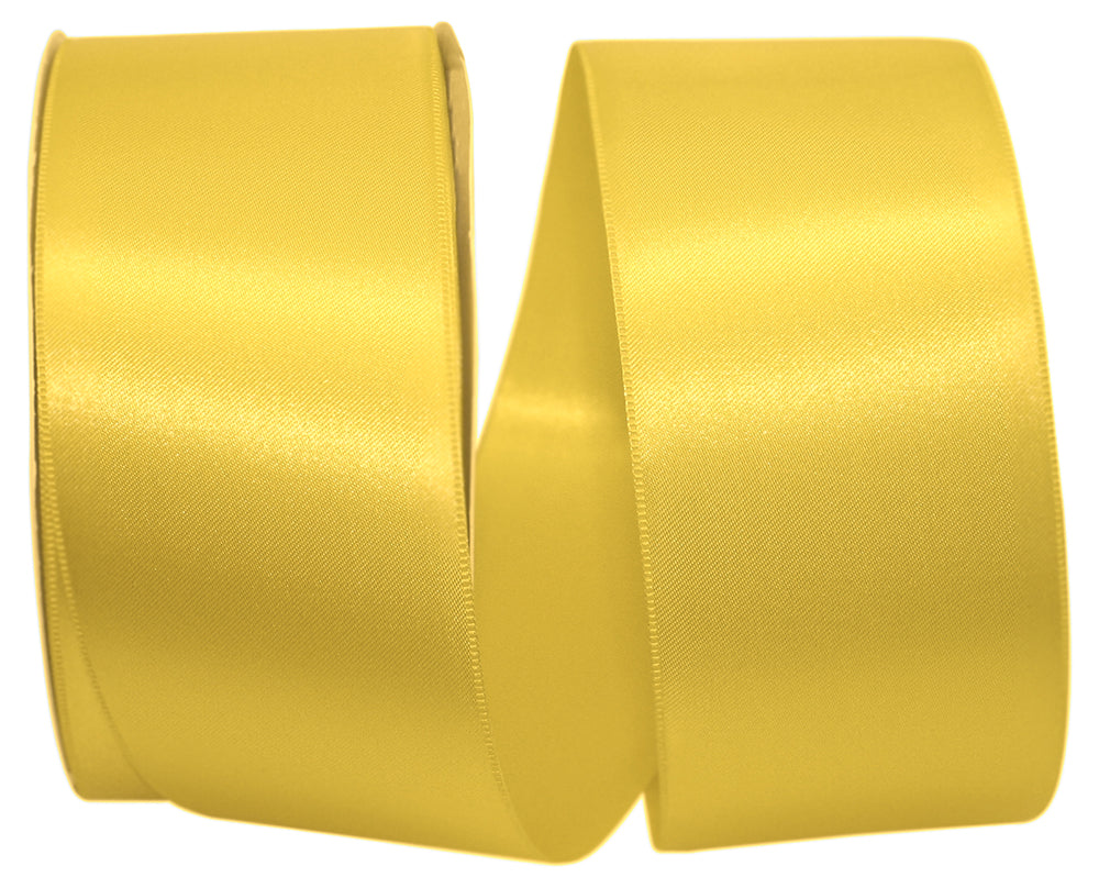 Yellow 2-1 4 Inch Double Face Satin Allure Ribbon Dfs for Wreaths & Bows