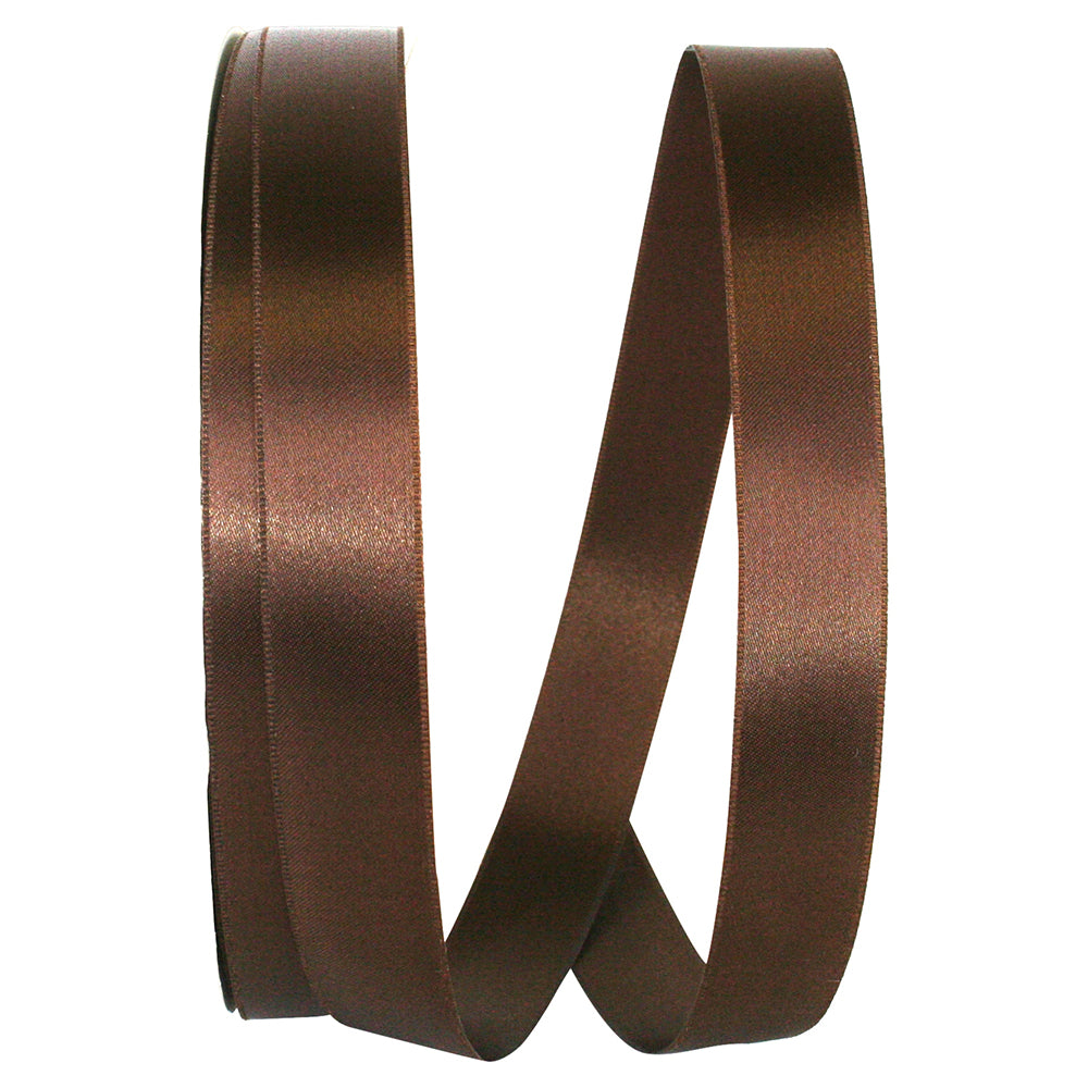 Brown 7 8 Inch Double Face Satin Allure Ribbon Dfs for Wreaths & Bows