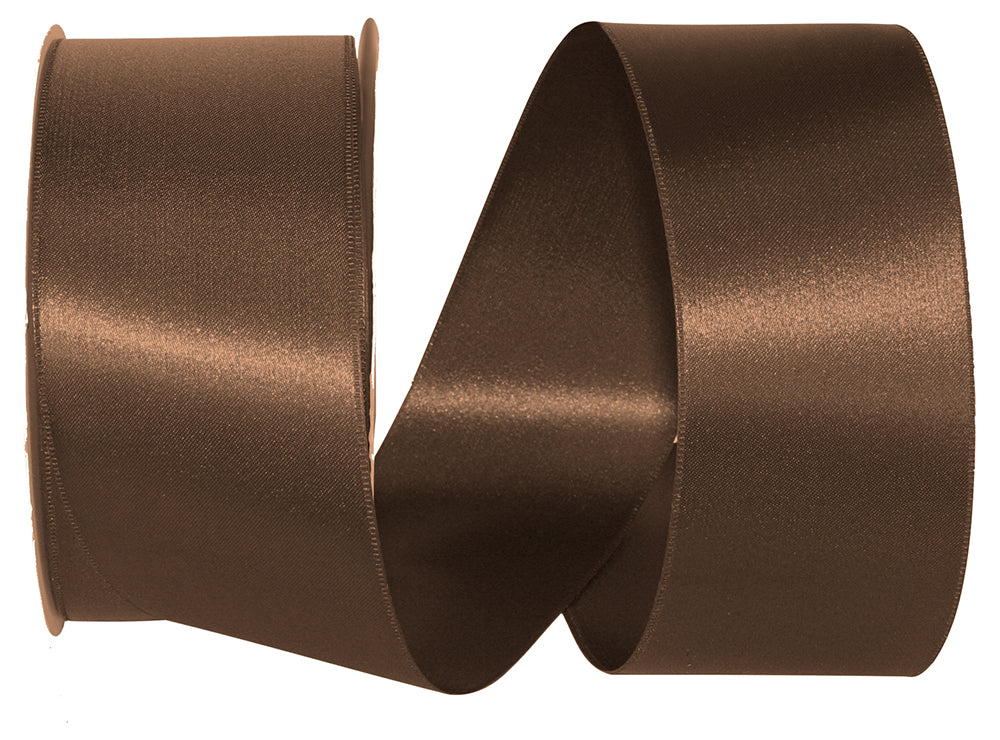 Brown 2-1 4 Inch Double Face Satin Allure Ribbon Dfs for Wreaths & Bows