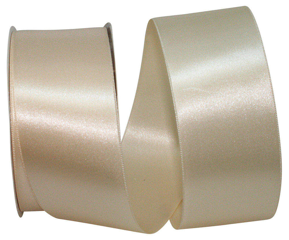 Ivory 2-1 4 Inch Double Face Satin Allure Ribbon Dfs for Wreaths & Bows