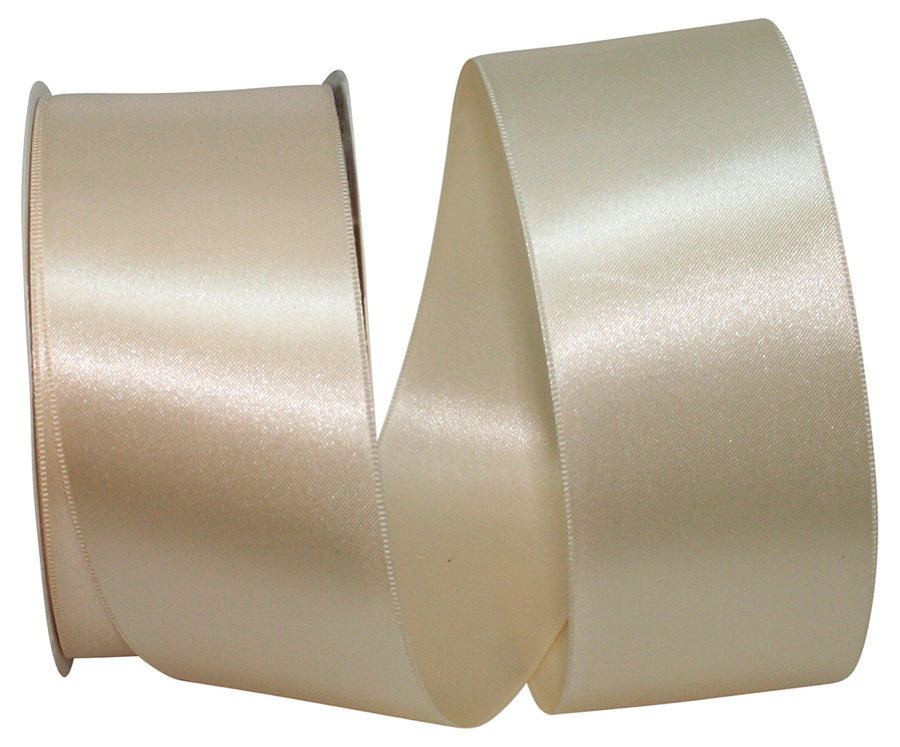 Ivory 2-1 4 Inch Double Face Satin Allure Ribbon Dfs for Wreaths & Bows