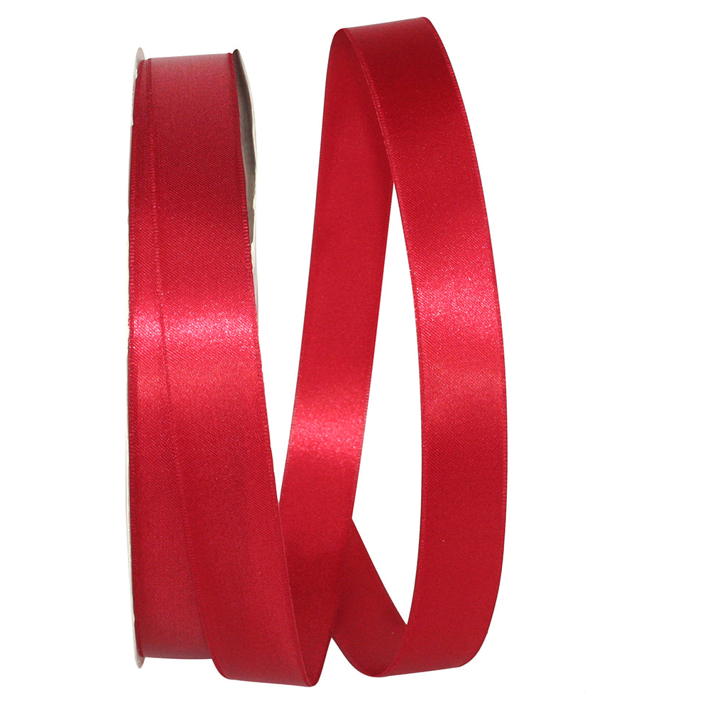 Scarlet Double Face Satin Ribbon 7/8 Inch for Wreaths