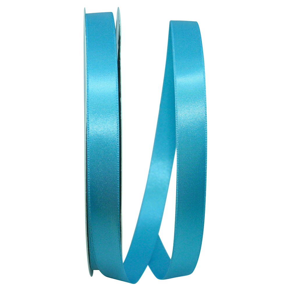 Turquoise Double Face Satin Ribbon 5/8 Inch for Bows