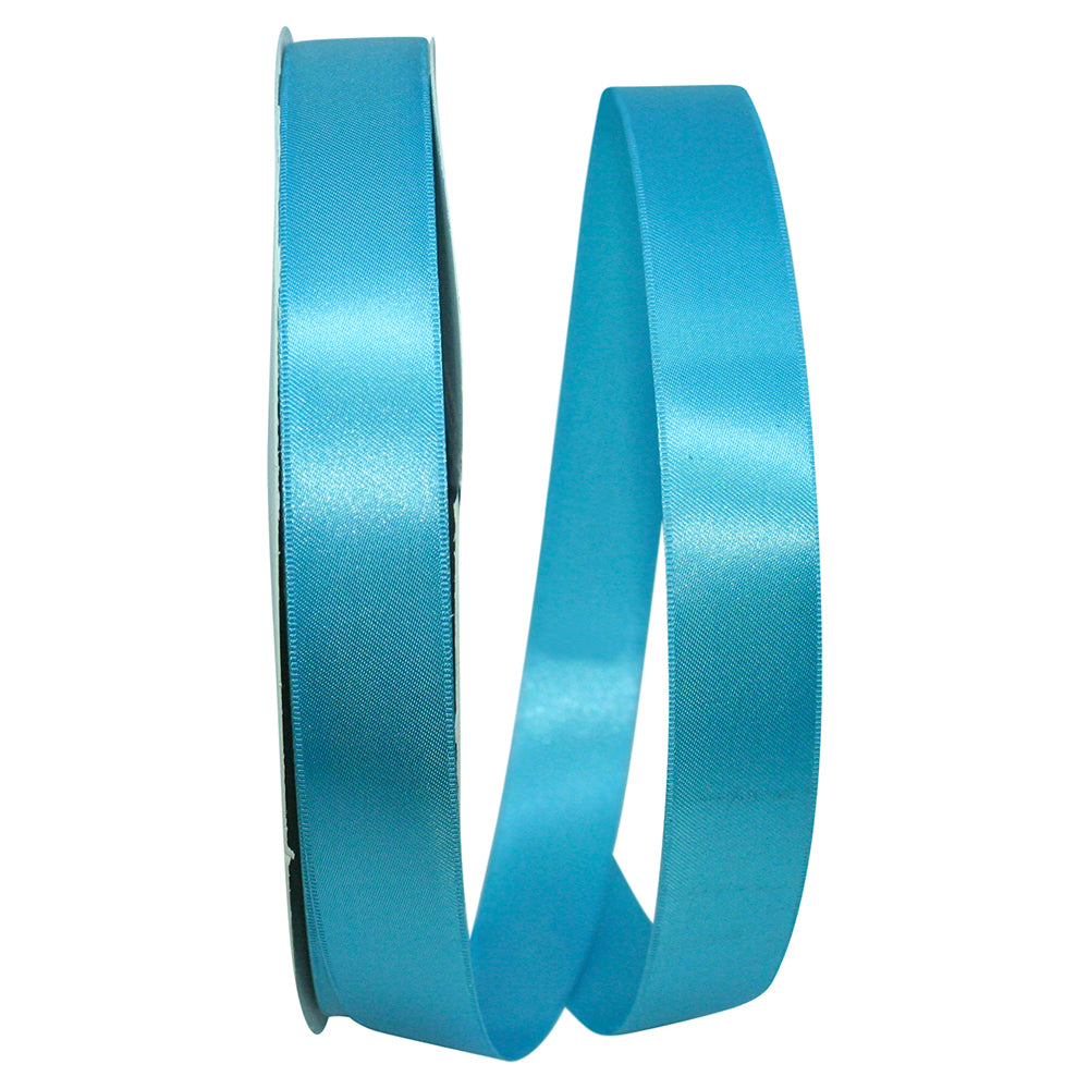 Turquoise Double Face Satin Ribbon 7/8 Inch for Bows