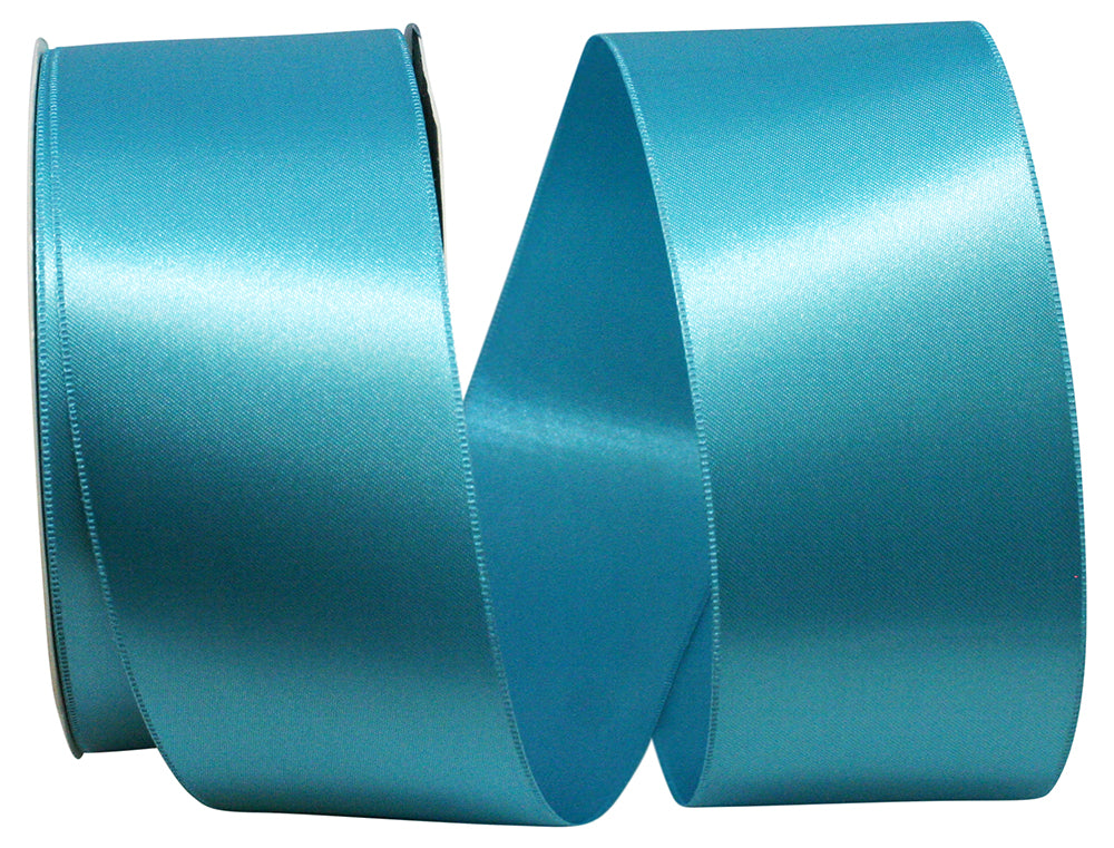 Turquoise Double Face Satin Allure Ribbon 2-1/4 Inch 50 Yards