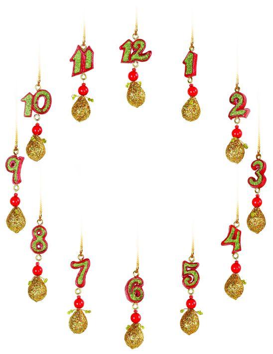 12 Days Of Christmas Ornaments, Box Of 12