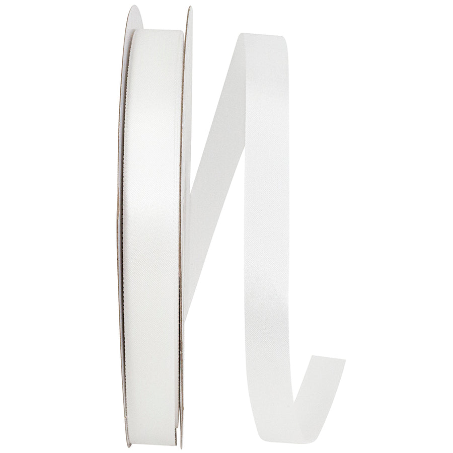 White 5 8 Inch Dyna Satin Ribbon for Wreaths & Bows