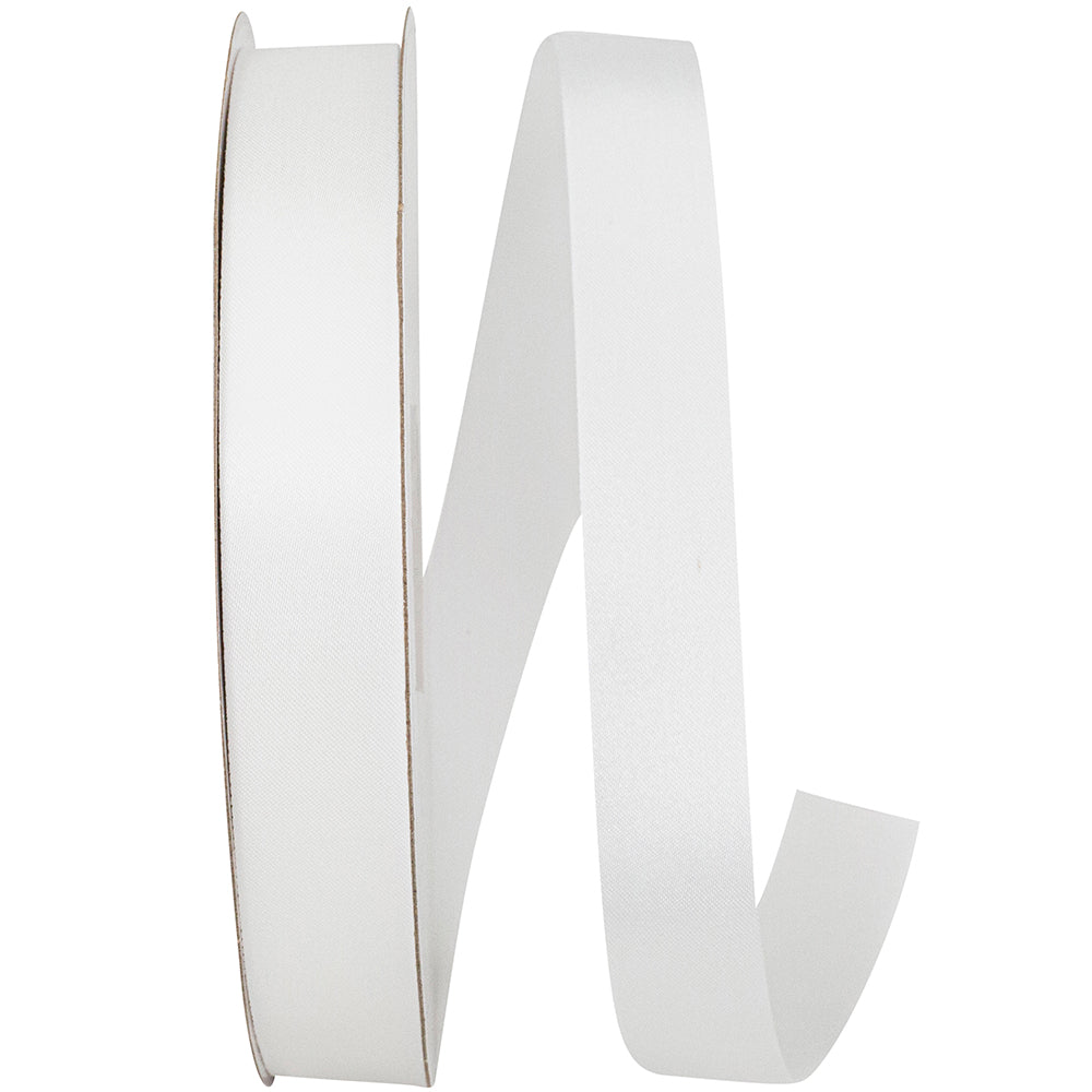 White 7 8 Inch Dyna Satin Ribbon for Wreaths & Bows