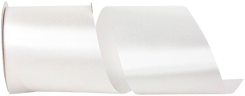 White 4 Inch Dyna Satin Ribbon for Wreaths & Bows