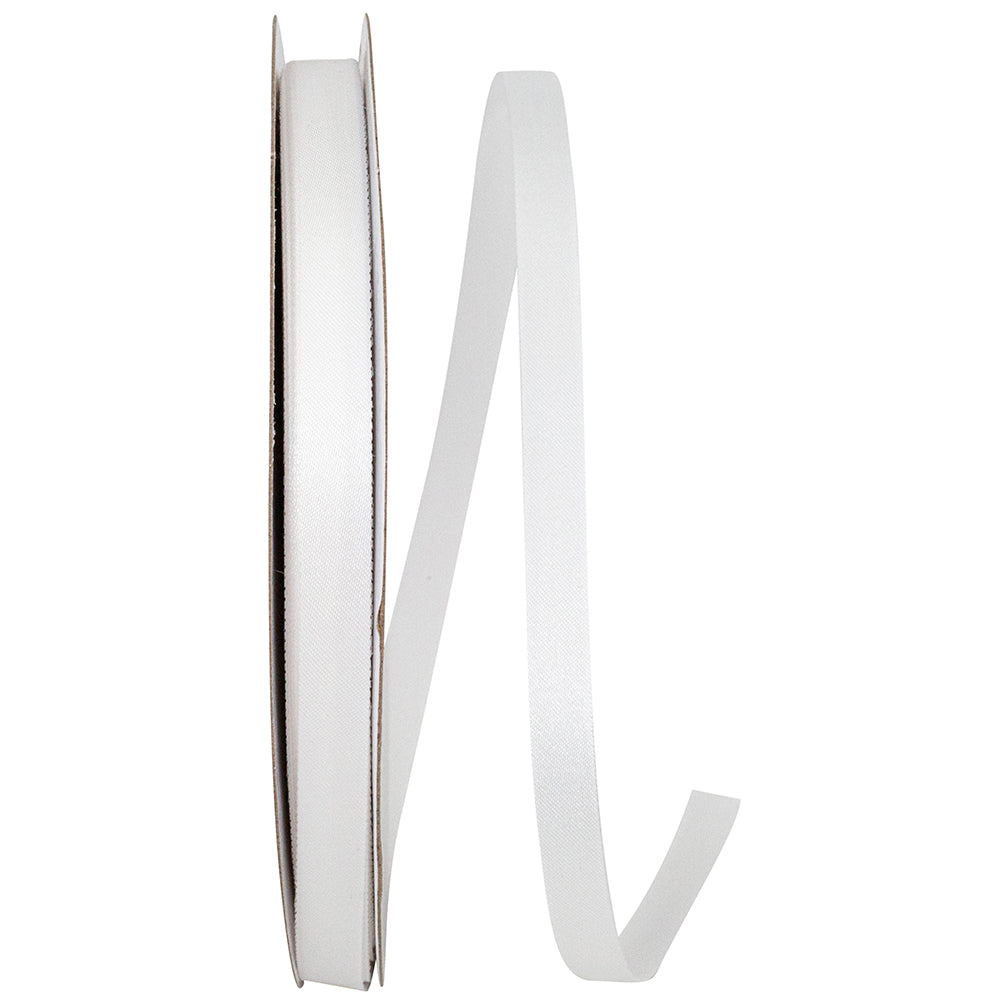 White 3 8 Inch Dyna Satin Ribbon for Wreaths & Bows