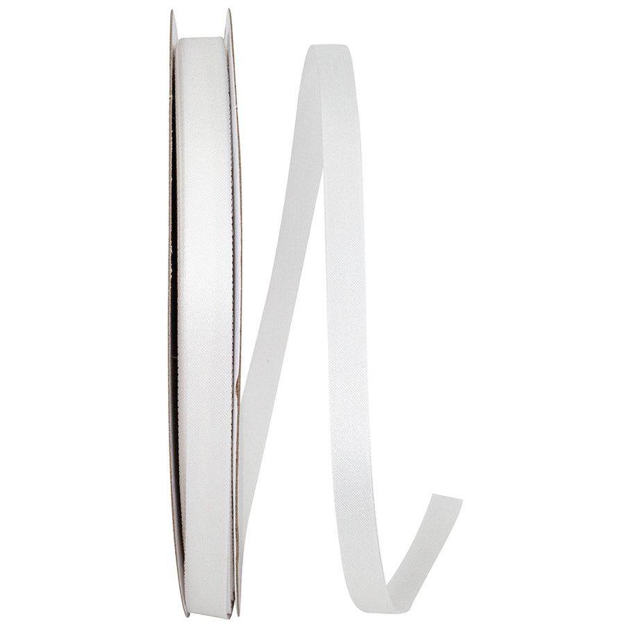 White 3 8 Inch Dyna Satin Ribbon for Wreaths & Bows