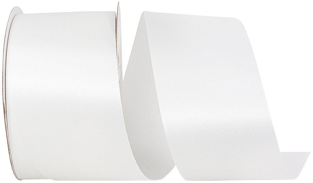 White 2-1 2 Inch Dyna Satin Ribbon for Wreaths & Bows