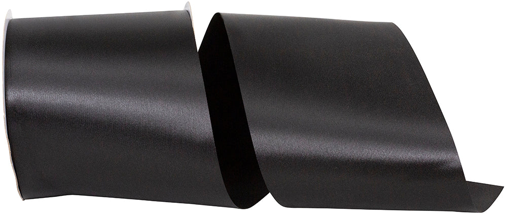 Black 4 Inch Dyna Satin Ribbon for Wreaths & Bows